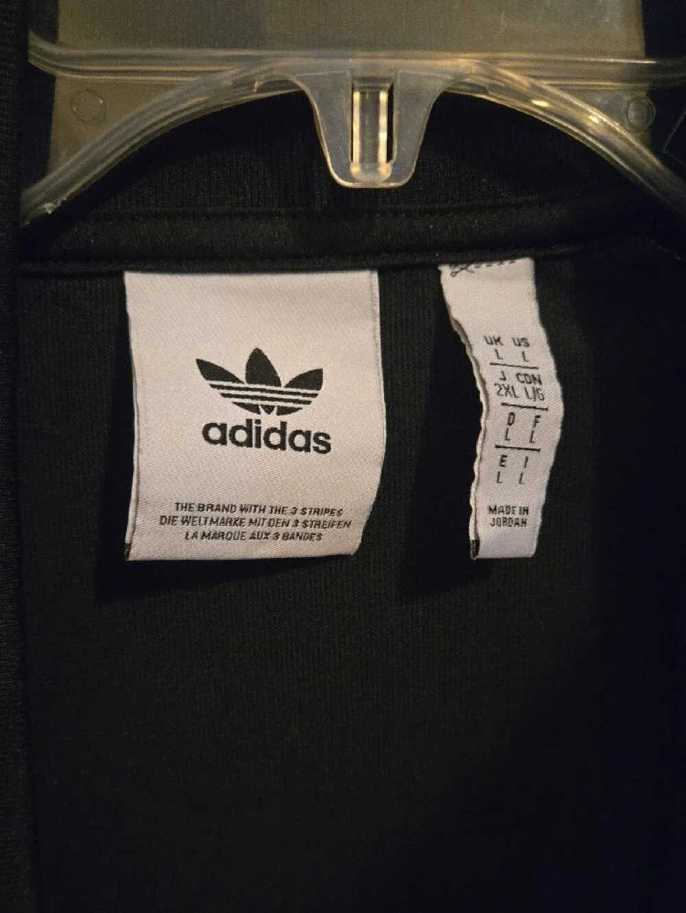 adidas Black Track Jacket with White Stripes